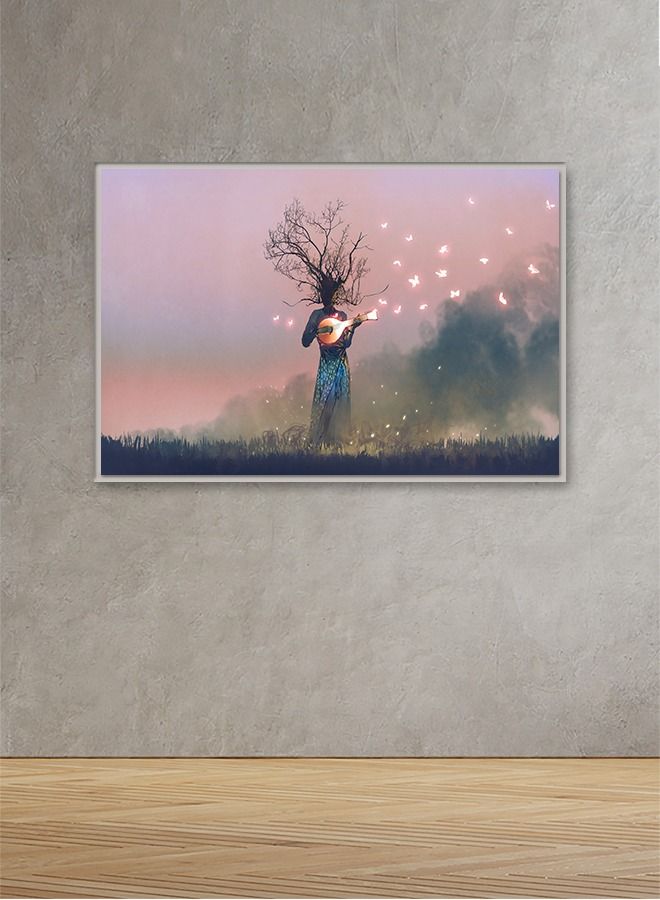 ماركتنا لوحة جدارية قماشية فنية لتزيين الحائط بتصميم عصري مع برواز فضي مجوف مقاس (120x80) قطعة واحدة - Image 1