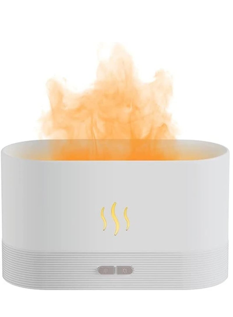 ELTRAZONE Flame Diffuser Humidifier 7 Flame Colors,Essential Oil Aroma Therapy Diffuser with Waterless Auto-Off Protection,Fire Air Diffuser for Home,Office,Bedroom (Wood Grain) - Image 1