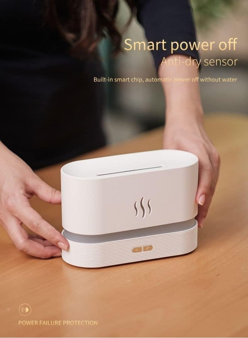 ELTRAZONE Flame Diffuser Humidifier 7 Flame Colors,Essential Oil Aroma Therapy Diffuser with Waterless Auto-Off Protection,Fire Air Diffuser for Home,Office,Bedroom (Wood Grain) - Image 2