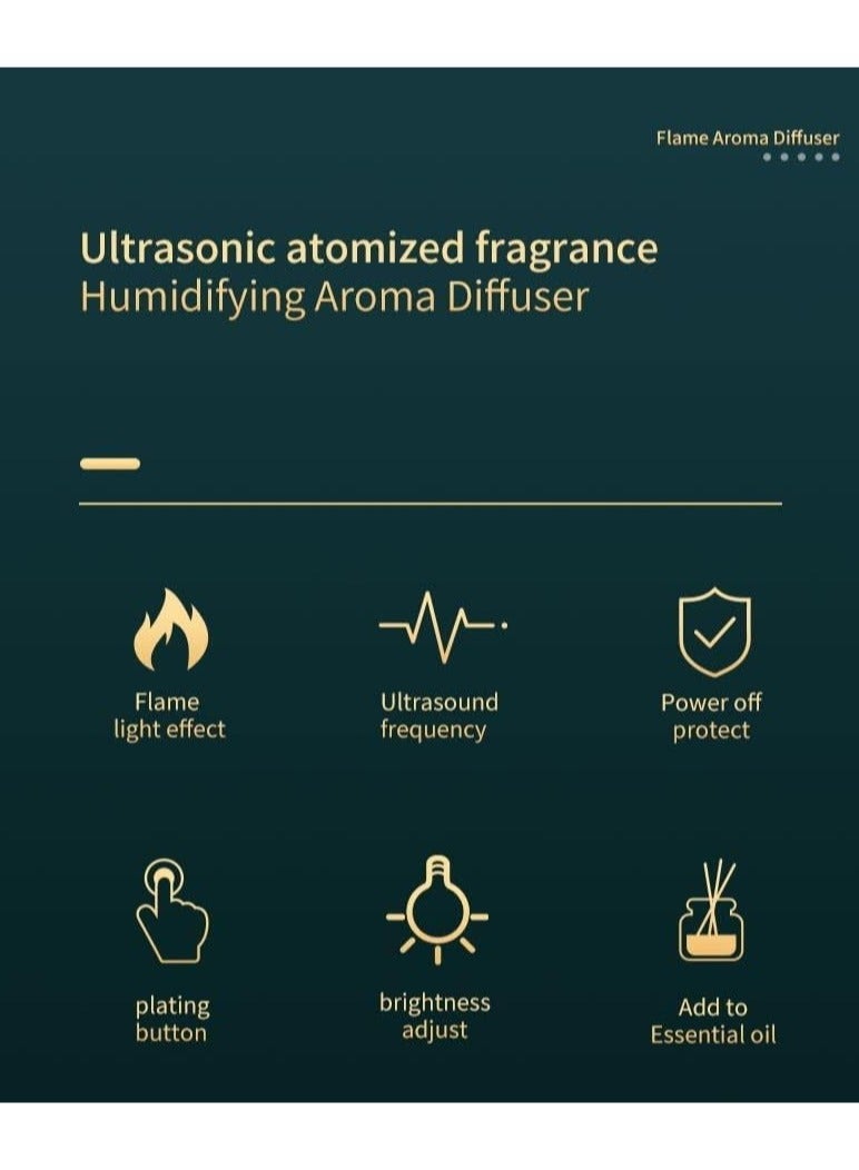 ELTRAZONE Flame Diffuser Humidifier 7 Flame Colors,Essential Oil Aroma Therapy Diffuser with Waterless Auto-Off Protection,Fire Air Diffuser for Home,Office,Bedroom (Wood Grain) - Image 5
