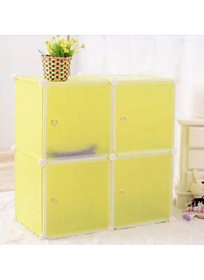 DubaiGallery - 4 Cube Home Portable storage cabinet cupboard for hanging clothes combination wardrobe cupboard space savvette toy towel ideal storage organiser wardrobe clothes. - Image 1
