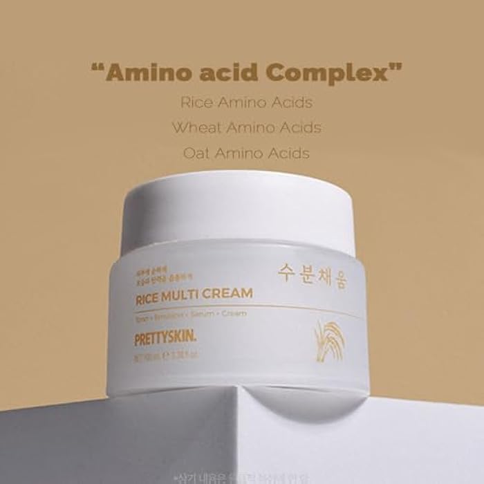 PRETTYSKIN Rice Amino Acid Multi Moisturizing Cream | 4-in-1 Toner + Emulsion + Serum + Cream | With Rice Bran Water & Niacinamide | Gentle Daily Hydration & Texture Care | 3.38fl.oz - Image 2