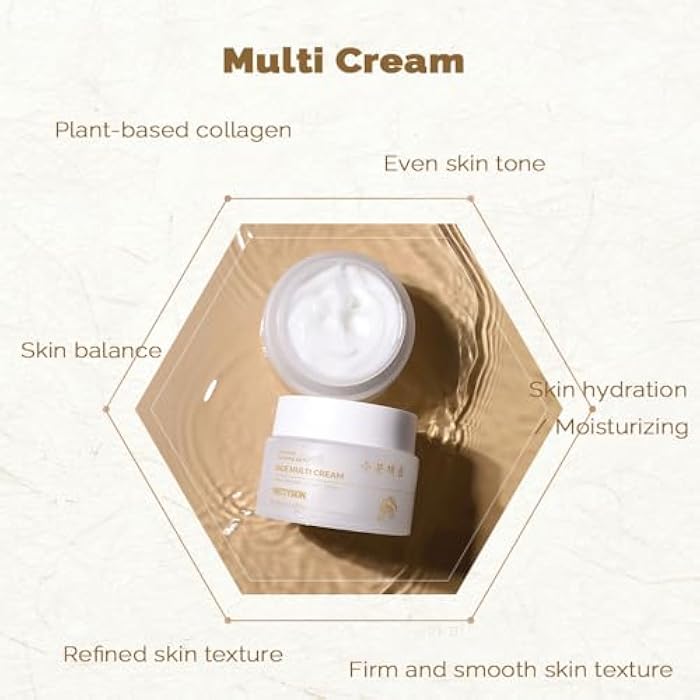 PRETTYSKIN Rice Amino Acid Multi Moisturizing Cream | 4-in-1 Toner + Emulsion + Serum + Cream | With Rice Bran Water & Niacinamide | Gentle Daily Hydration & Texture Care | 3.38fl.oz - Image 5