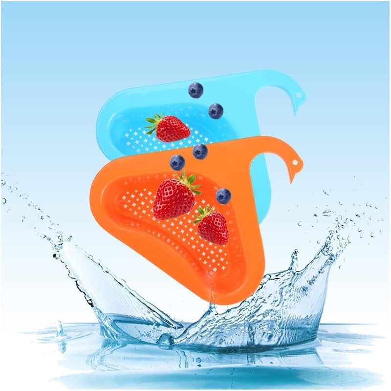 KANISYA Plastic Drain Sink Basket Pack of 2 – Multi-Function Swan Shape Triangular Kitchen Drain Basket | Hanging Sink Strainer for Vegetables, Fruits & Food Waste - Image 3
