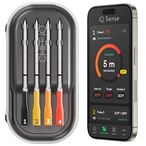 CHEF iQ Sense [2025 Model] | Smart Wireless Meat Thermometer | 4 Ultra-Thin Probes | WiFi Unlimited Range | 1000°F Heat Safe | 5 Sensors | BBQ, Grill, Oven, Smoker, Air Fryer | Gen3 - Image 2