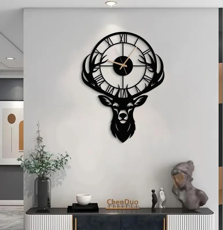 AVVIC MART Stylish Metal Analog Wall Clock for Living Room, Bedroom, Office, Kitchen, Home and Hall | Antique Fancy Big Size Modern Wall Watch for Home Decor (DA-182, 60CM) - Image 1