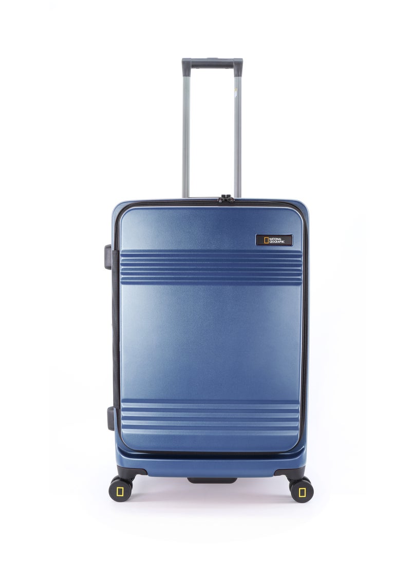 NATIONAL GEOGRAPHIC - National Geographic Lodge Check-In Medium Travel Suitcase, 100% PC Durable Lightweight Hard Shell Expandable Luggage, 4 Double Wheel, TSA Lock Trolley Bag Navy (60 cm/24 Inch). - Image 1