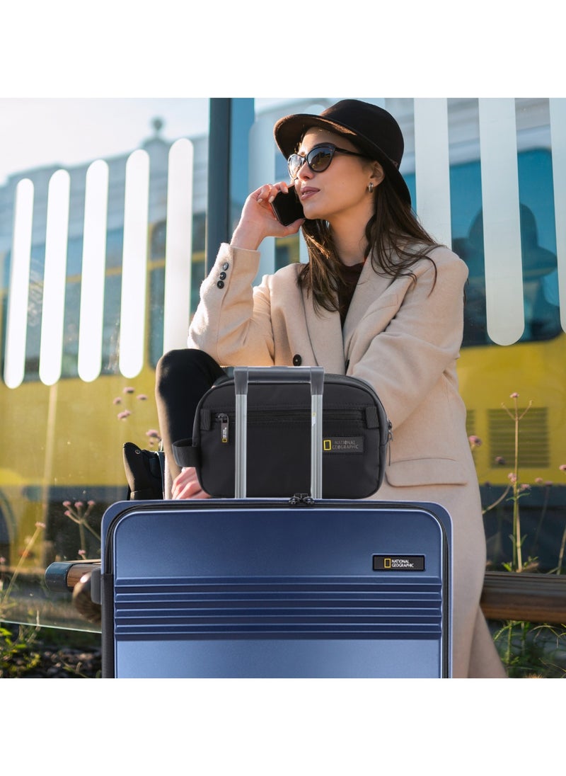 NATIONAL GEOGRAPHIC - National Geographic Lodge Check-In Medium Travel Suitcase, 100% PC Durable Lightweight Hard Shell Expandable Luggage, 4 Double Wheel, TSA Lock Trolley Bag Navy (60 cm/24 Inch). - Image 1