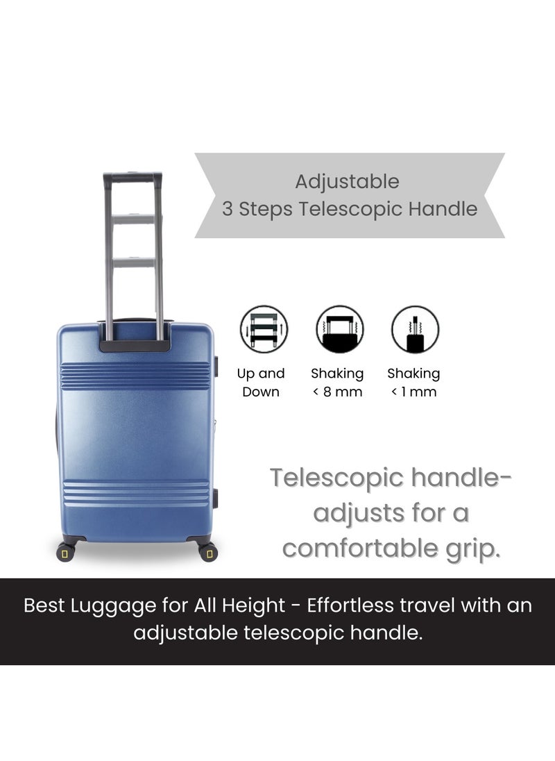 NATIONAL GEOGRAPHIC - National Geographic Lodge Check-In Medium Travel Suitcase, 100% PC Durable Lightweight Hard Shell Expandable Luggage, 4 Double Wheel, TSA Lock Trolley Bag Navy (60 cm/24 Inch). - Image 1