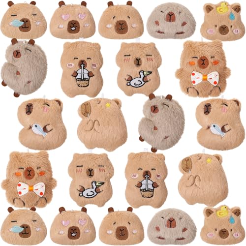 Misdary 22 Pcs Capybara Plush Cute Toy Bulk Capybara Stuffed Animals Plush Toy Birthday Return Gift for Kids Back to School Goodie Bags Classroom Prizes Party Favors - Image 1