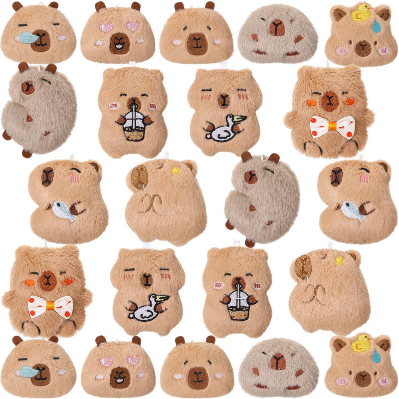 Misdary 22 Pcs Capybara Plush Cute Toy Bulk Capybara Stuffed Animals Plush Toy Birthday Return Gift for Kids Back to School Goodie Bags Classroom Prizes Party Favors - Image 3