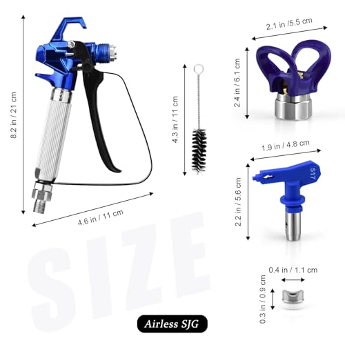 Airless SJG 3600 PSI High Airless Paint Sprayer Gun with 1 Tip Guard 5 Spray Tips and 5 Airless Paint Spray Gun Filter 211313415517623 - Image 3