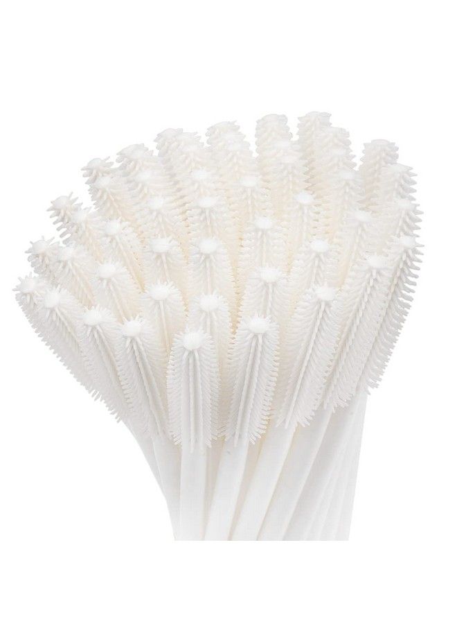 MyAoKuE-UP 100Pcs Silicone Mascara Wands Disposable Eyelash Brushes Wand For Extension Makeup Brush Tool Bulk (Silicone All White) - Image 3