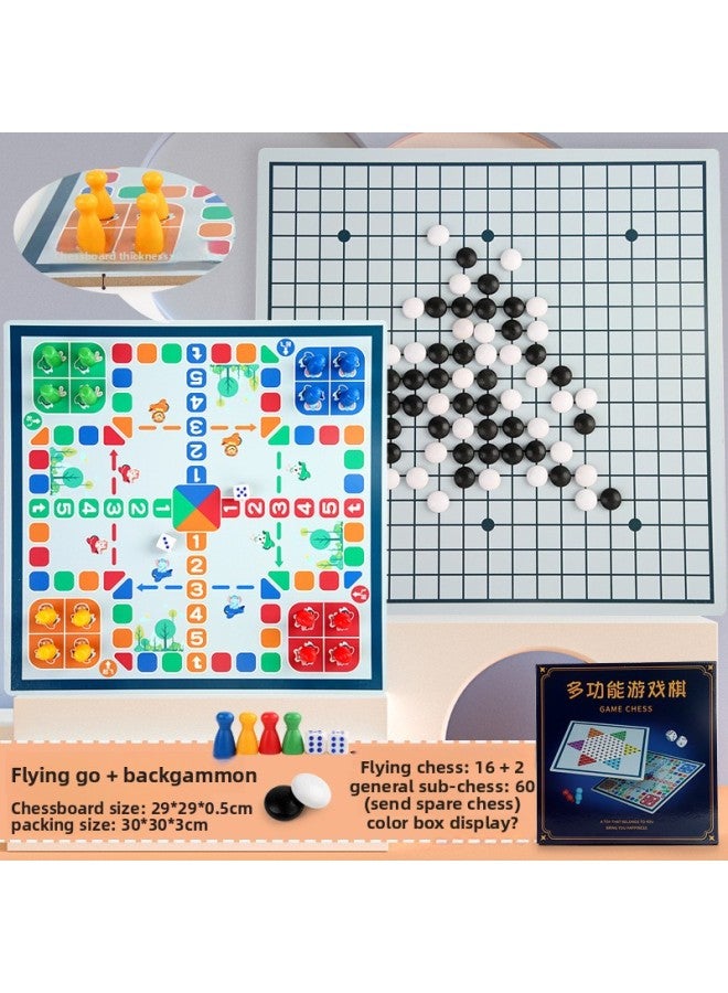 Cross-border Children's Checkers Flying Chess Gobang Chess Go Gift Box Multifunctional Game Chess Wooden Toys