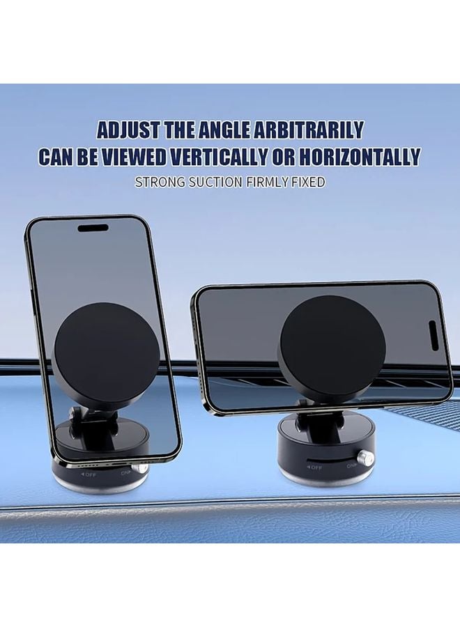 Black Adjustable Magnetic Car Phone Holder Foldable Suction Mount Stable Navigation ABS Material - Image 2