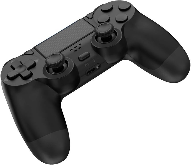 TIANHOO وحدة تحكم TIANHOO PS4 لاسلكية، مع ردود فعل اهتزازية، استشعار الحركة، لوحة اللمس، شريط ضوئي، زر مشاركة، مكبر صوت، مقبس سماعة رأس 3.5 ��لم (أسود) - Image 3