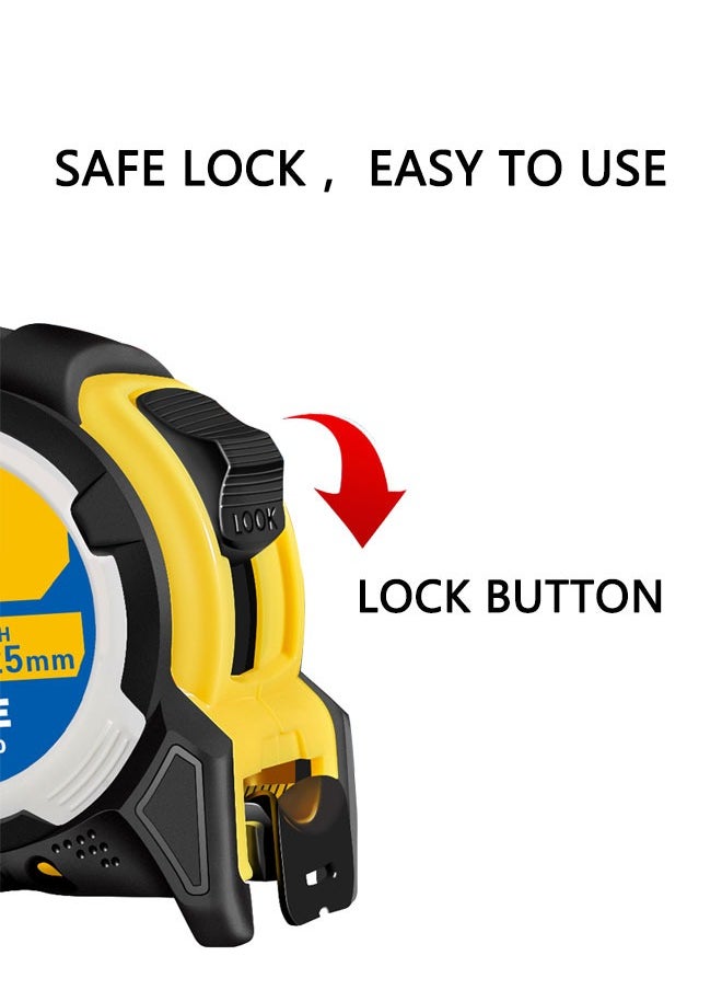 HAWAWA 5M/16Ft Measuring Tape Retractable Lockable Measuring Tape With Belt Clip, Inch Scale/Metric Scale, with Shock Absorbent Rubber Case, for Homeowners Electricians Carpenter Surveyors Engineers  - Image 5