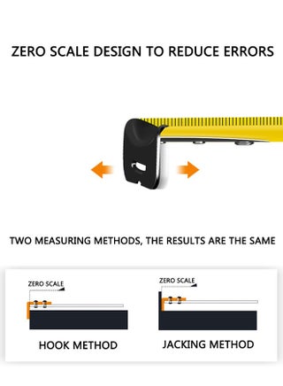 5M/16Ft Measuring Tape Retractable Lockable Measuring Tape With Belt Clip, Inch Scale/Metric Scale, with Shock Absorbent Rubber Case, for Homeowners Electricians Carpenter Surveyors Engineers - view 4