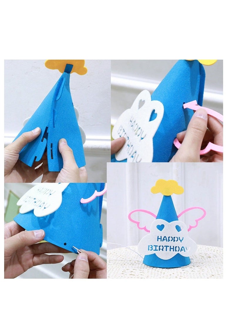 3 PCS Birthday Felt Hats for Kids DIY Party Hats, Cone Hat Glow Dark Party Supplies favors for Hat Birthday Party, Birthday games - Image 3