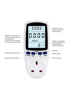 Generic عداد الطاقة، مراقب الطاقة، قابس المملكة المتحدة، مراقب استخدام الكهرباء 13 أمبير مع شاشة LCD، حماية من الحمل الزائد، محلل كيلو وات ساعة للأجهزة المنزلية  - Image 4