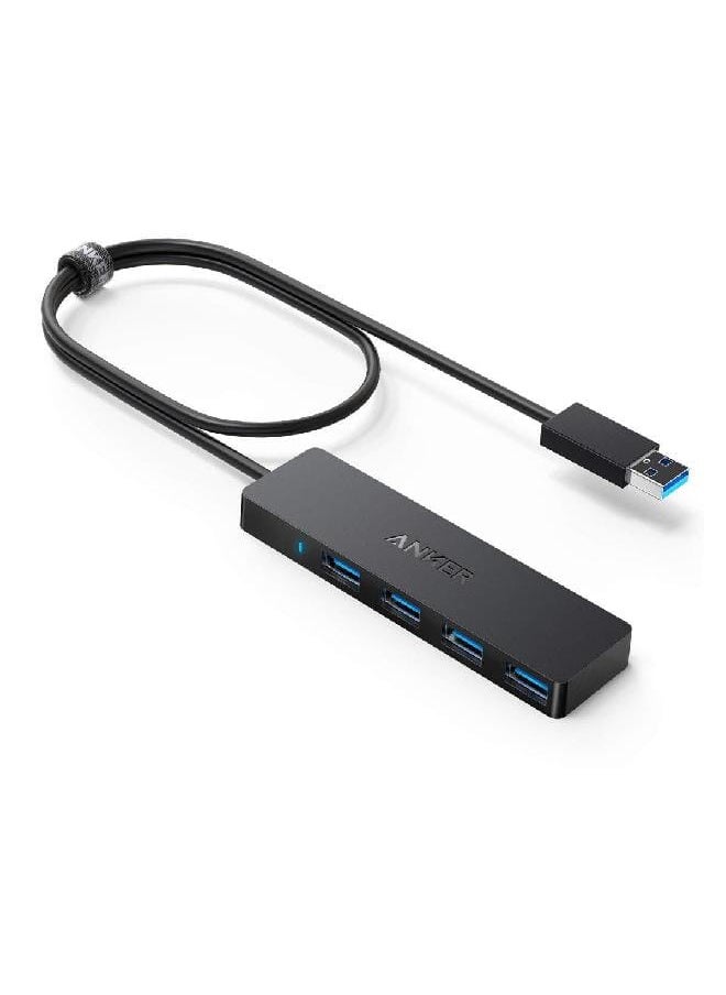 Generic موزع بيانات USB 3.0 من Anker بأربعة منافذ، موزع بيانات USB فائق النحافة مع كابل ممتد بطول 2 قدم [لا يدعم الشحن]، لأجهزة MacBook وMac Pro وMac mini وiMac وSurface Pro وXPS والكمبيوتر الشخصي ومحرك الأقراص المحمول ومحرك الأقراص الصلبة المحمول  - Image 1