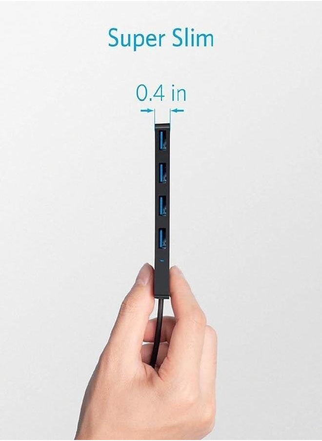 Generic موزع بيانات USB 3.0 من Anker بأربعة منافذ، موزع بيانات USB فائق النحافة مع كابل ممتد بطول 2 قدم [لا يدعم الشحن]، لأجهزة MacBook وMac Pro وMac mini وiMac وSurface Pro وXPS والكمبيوتر الشخصي ومحرك الأقراص المحمول ومحرك الأقراص الصلبة المحمول  - Image 5
