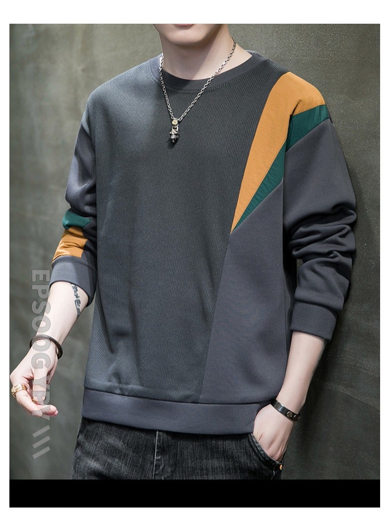 Large Size Fashionable Men's Long Sleeved Easy To Match Sports Hoodie T-shirt  - Image 2