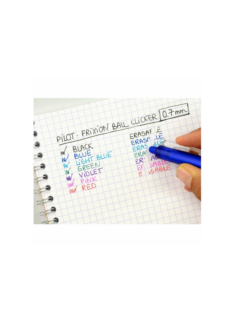 Frixion Clicker قلم حبر قابل للمسح 3 قطع فريكسون كليكر 0.7 مم حبر أحمر - Image 3