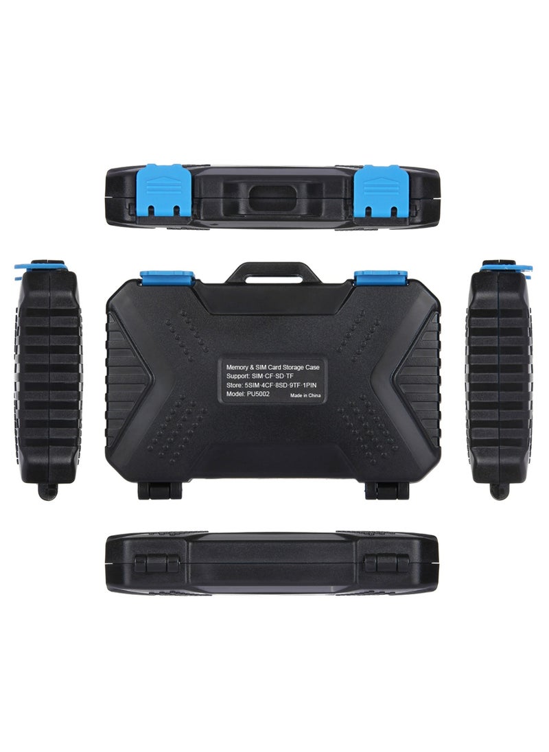 PULUZ - 27 in 1 Memory Card Storage Case Box  Camera Card Accessories  for 4CF + 8SD + 9TF + 1Card PIN + 1Standard SIM + 2Micro-SIM + 2Nano-SIM - Image 1