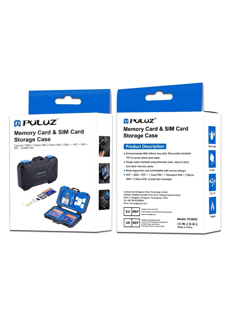 PULUZ - 27 in 1 Memory Card Storage Case Box  Camera Card Accessories  for 4CF + 8SD + 9TF + 1Card PIN + 1Standard SIM + 2Micro-SIM + 2Nano-SIM - Image 1