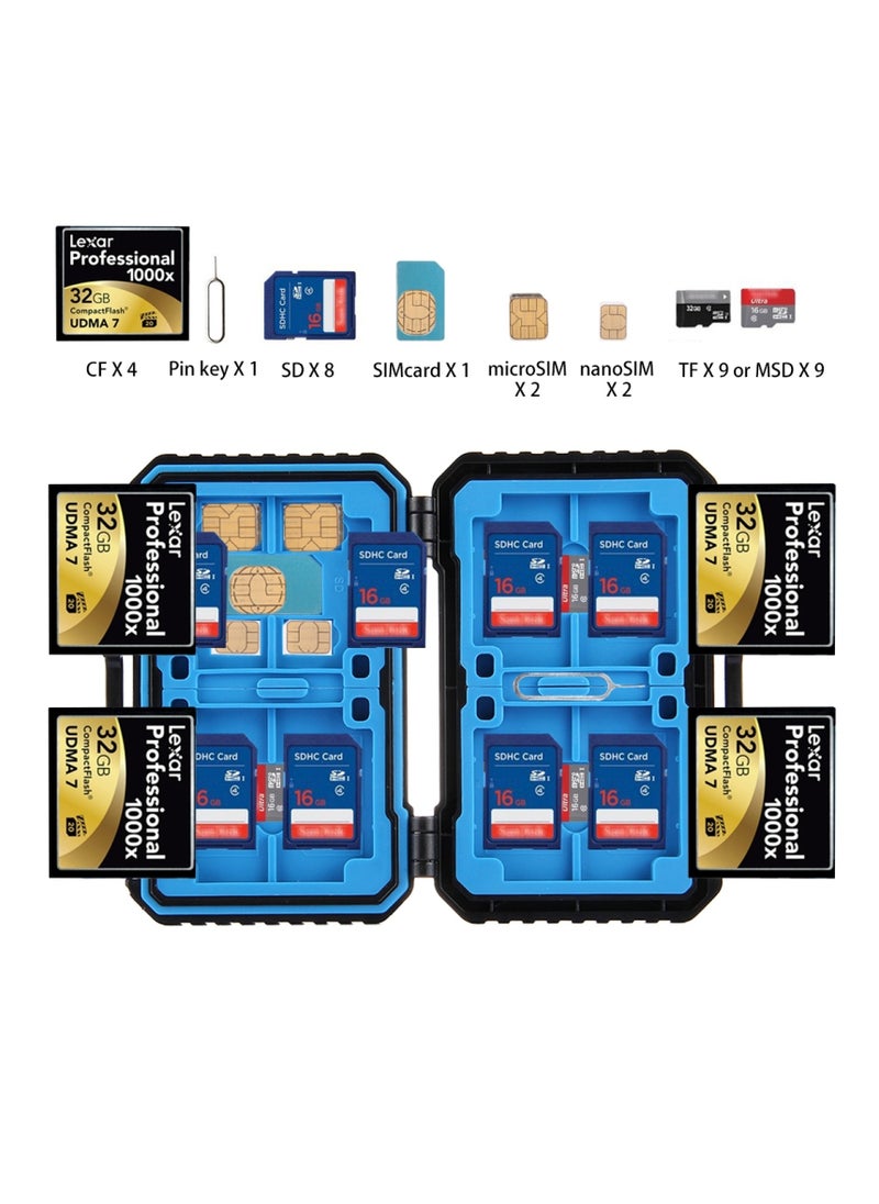 PULUZ - 27 in 1 Memory Card Storage Case Box  Camera Card Accessories  for 4CF + 8SD + 9TF + 1Card PIN + 1Standard SIM + 2Micro-SIM + 2Nano-SIM - Image 1