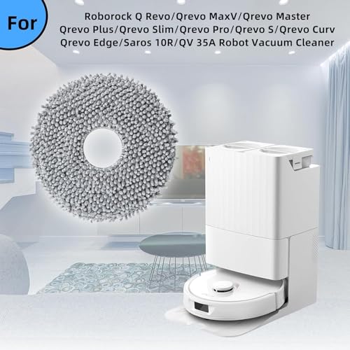 AnDongo 8 Pack Mop Pads for Roborock QV 35ASaros 10RQ RevoQrevo SQrevo ProQrevo PlusQrevo MasterQrevo SlimQrevo CurvQrevo Edge Robot Vacuum Cleaner Spin Cleaning Pads Replacement Accessories Set - Image 3