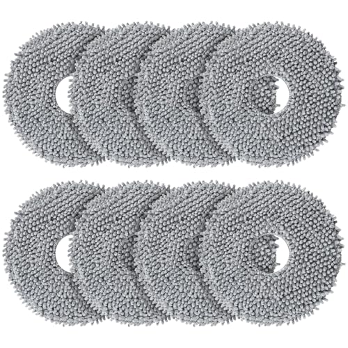 AnDongo 8 Pack Mop Pads for Roborock QV 35ASaros 10RQ RevoQrevo SQrevo ProQrevo PlusQrevo MasterQrevo SlimQrevo CurvQrevo Edge Robot Vacuum Cleaner Spin Cleaning Pads Replacement Accessories Set - Image 1