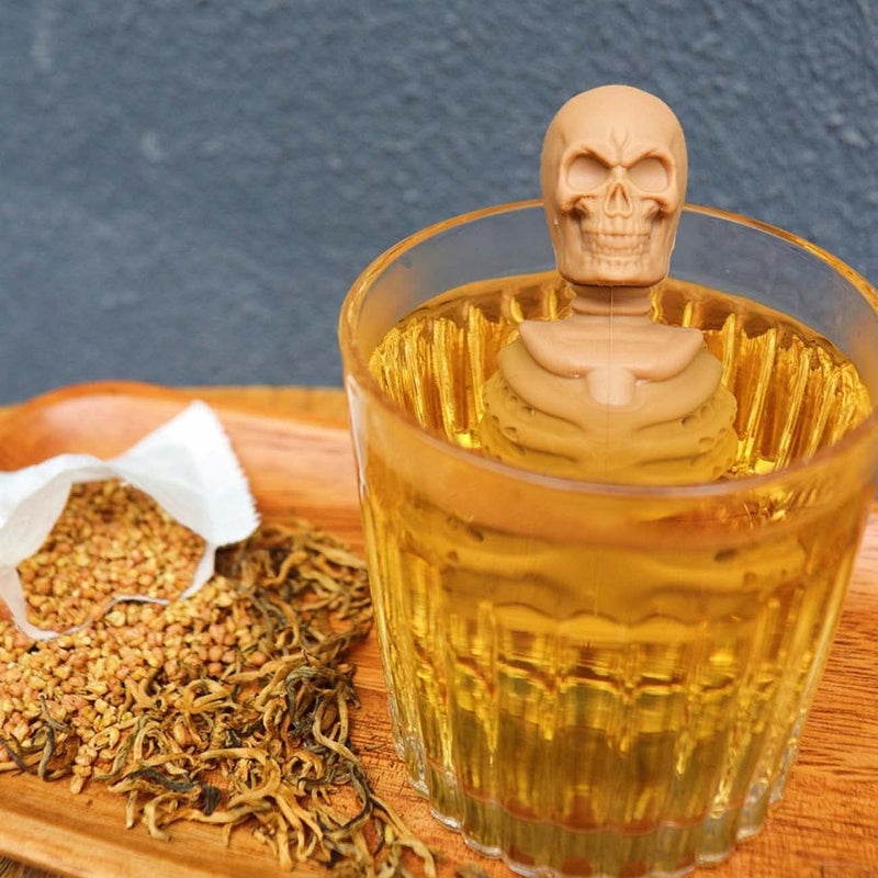 Kakeah 2 Skull Tea Infusers for Loose Tea, Food Grade Silicone Hot Tea Strainers for More Enjoyable Tea Times with Friends and Family(Black and Pink) - Image 5