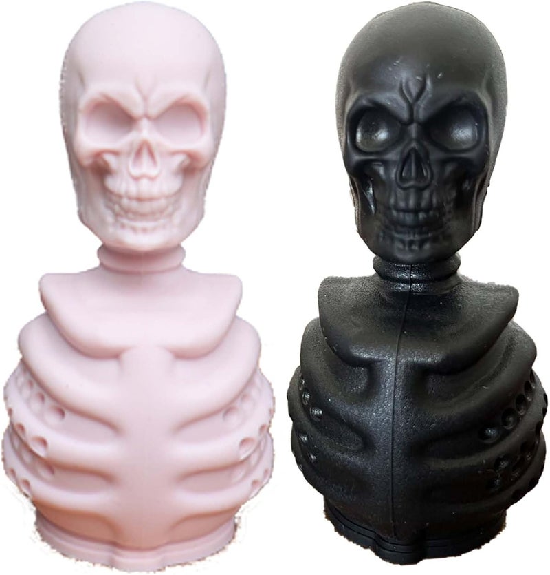 Kakeah 2 Skull Tea Infusers for Loose Tea, Food Grade Silicone Hot Tea Strainers for More Enjoyable Tea Times with Friends and Family(Black and Pink) - Image 1