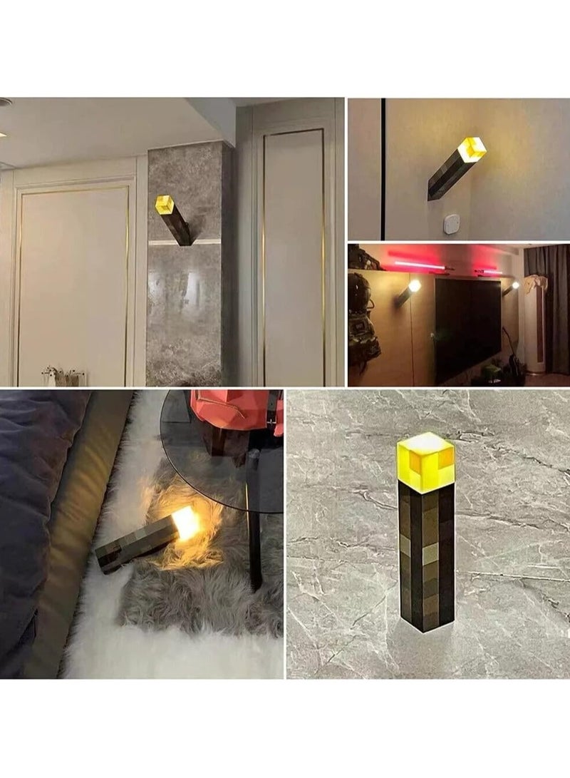RATSAW Wall Mounted Torch Lamp LED Night Light USB Rechargeable Minecraft Design Lighting (Classic design) - Image 5