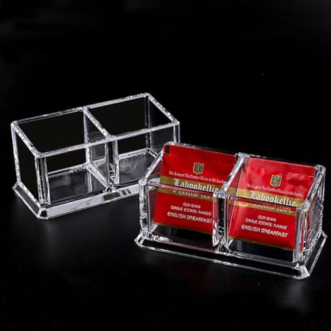 Yakri Acrylic Tea Bags Holder Coffee Sugar Bag Case Guest Room Storage Boxes  Holder For Tea Bags Small Packets SweetenersSugar Packet Coffee Condiment L166*W82*H75Cm - Image 5