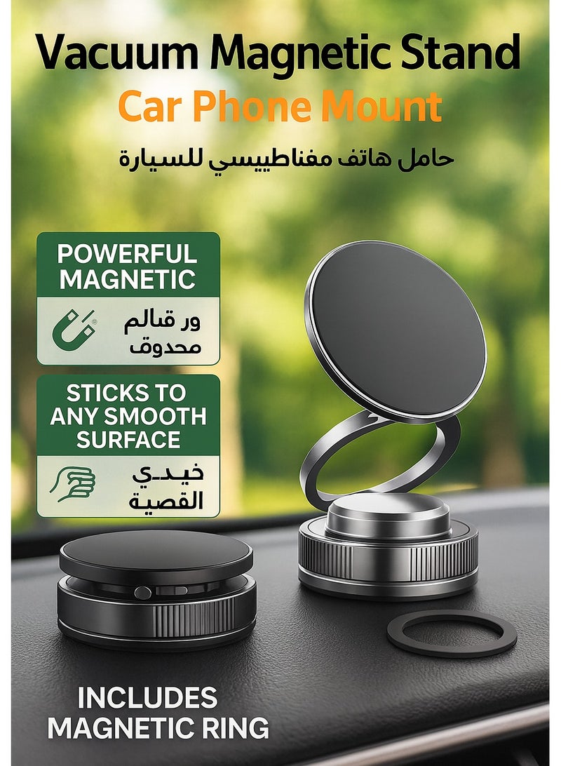 MagSafe Car Mount – Magnetic Phone Holder for Car Dashboard with Strong N54 Magnet, 360° Rotation & Bendable Memory Titanium Alloy Arm, Secure Grip, Sleek Design, Universal Fit, Compatible with iPhone 17/16/15/14/13/12 Pro Max/Plus, Samsung S25/S24 Ultra, Pixel 9, OnePlus 12, Xiaomi 14 & Tesla Car Black - Image 1