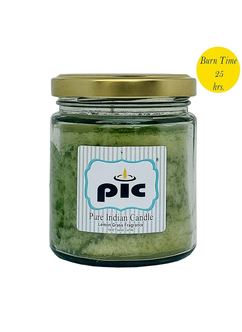 PIC Pure Indian Candle Handmade Green Citronella and Camphor Fragrance Decorative Salsa Jar Candle (Pack of 1 Pcs.)  - Image 3