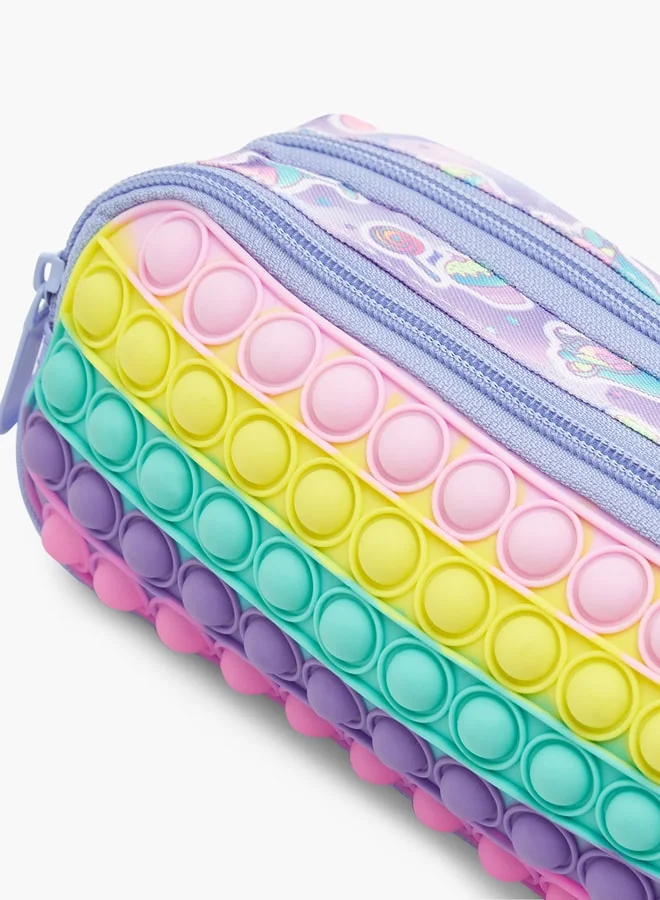 فلورا بيلا من شو إكسبرس Pop-It Striped 2-Compartment Pencil Case