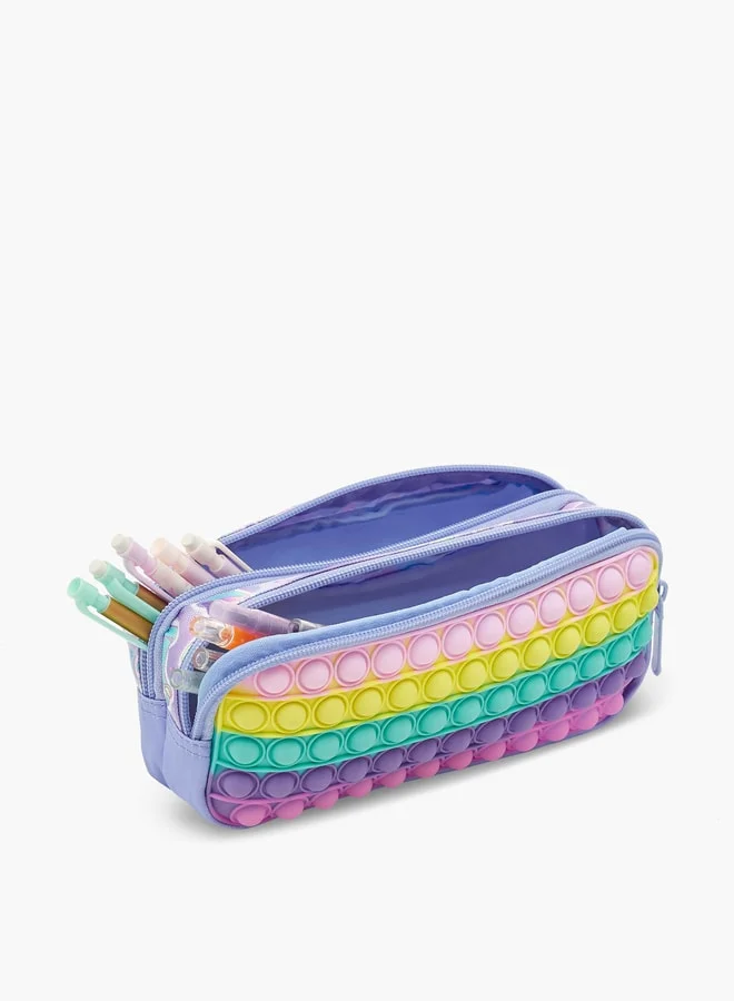 فلورا بيلا من شو إكسبرس Pop-It Striped 2-Compartment Pencil Case