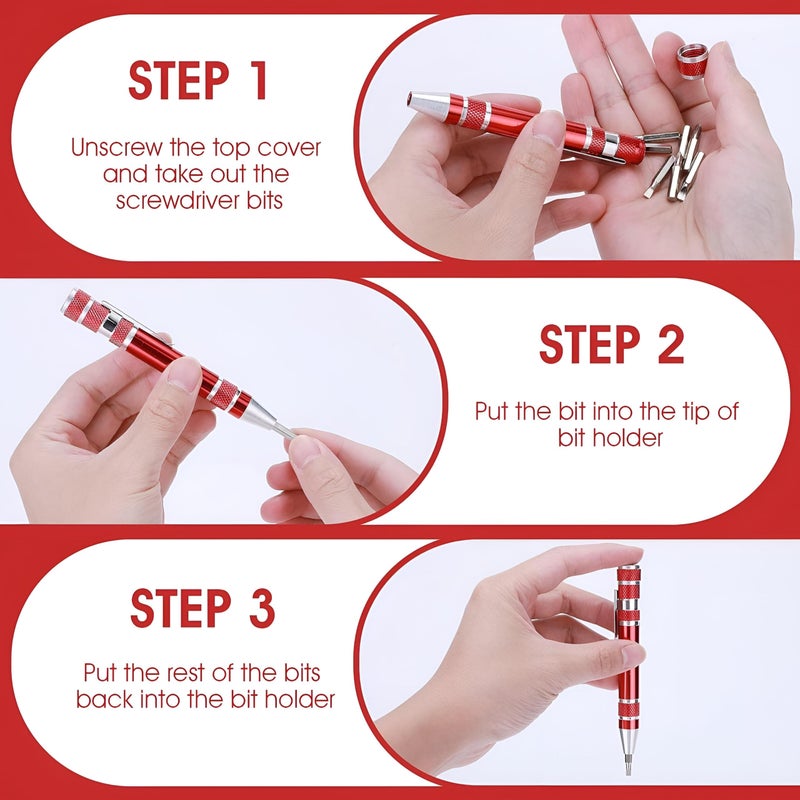 Handy Tool - Magnetic portable driver set with 8 functions including cross and minus bits, compact multi-tool designed for easy pocket storage repair - Image 4