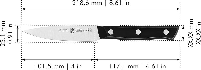 HENCKELS Dynamic Razor-Sharp 4-inch Paring Knife, German Engineered Informed by 100+ Years of Mastery, Black/Stainless Steel - Image 3