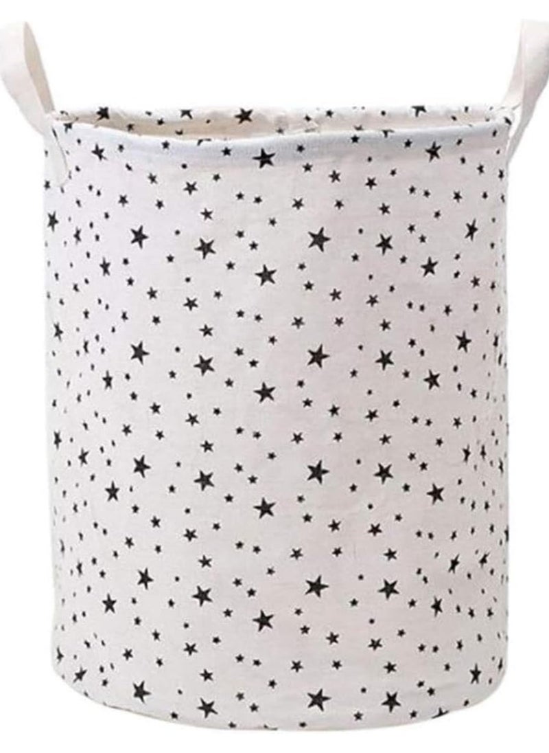 TYCOM Large Laundry Basket Canvas Storage Bins Baby Nursery Hamper for Boys and Girls Toy Box Gift Baskets for Home Office Home Decor Star. 