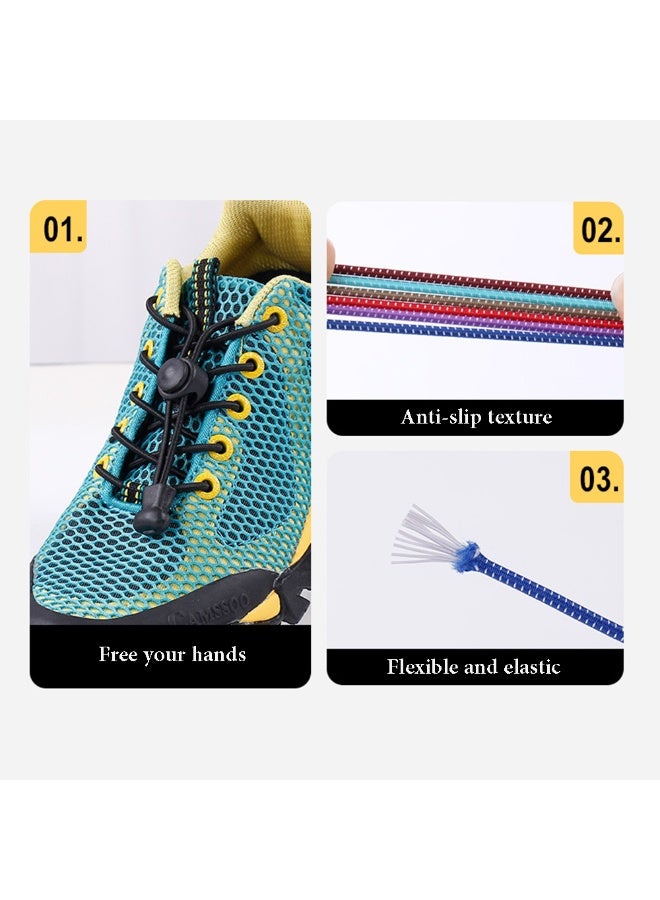 4pairs Unisex Elastic No Tie Shoelaces Fits All Shoes Kids Adults Tieless Heavy Duty Shoe Laces For Sport Tennis Shoes Sneakers - Image 3
