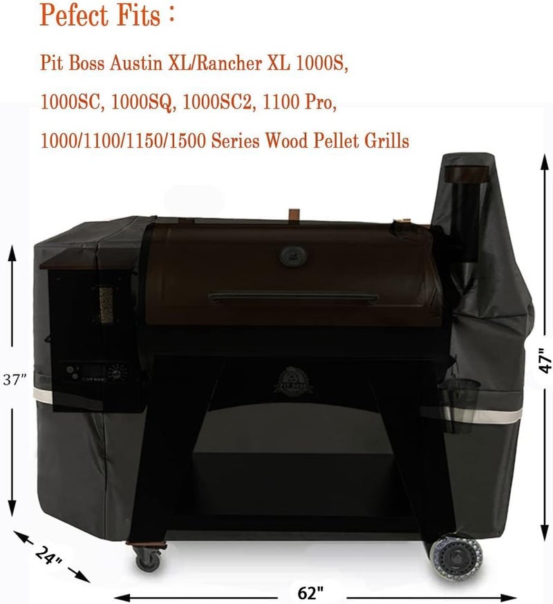 غطاء للصينية الشواء لمدافئ الفحم من نوع Pit Boss Austin XL/Rancher XL، مثل طرازات 1000S، 1000SC، 1000Sq، 1000SC2، 1100 Pro، وسلسلة 1000/1100، مقاوم للماء، مصنوع من قماش البوليستر 600D، مناسب للاستخدام في الهواء الطلق. - Image 2