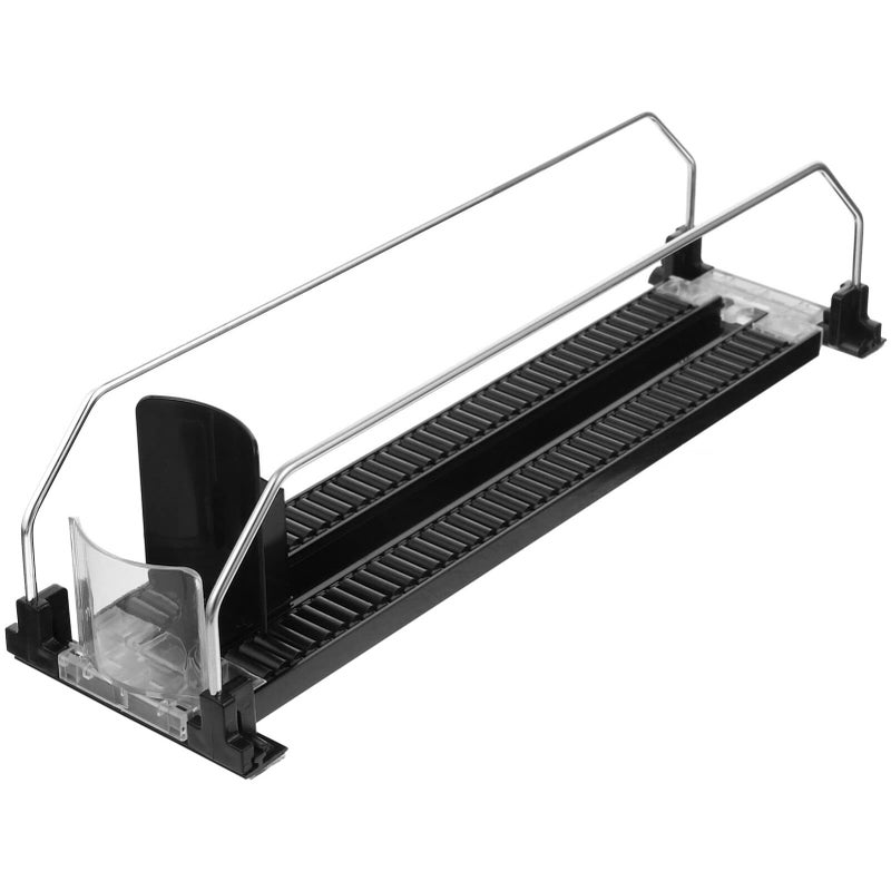 Scicalife Plastic Pusher Tray Rack Automatic Vending Machine Sliding Organizer Fast Pusher Glide Pull Out Cabinet Shelf Kitchen Drink Spice Storage Holder 31 5X9CM