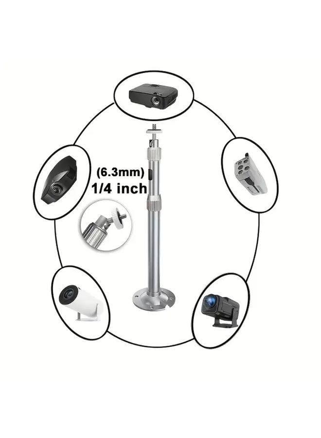 Projector Ceiling Wall Mount Bracket Retractable Lift System Heavy Duty Aluminum Alloy Adjustable Height Retractable 20 15.75 Inch With 1 4 Screws Ceiling Desk Mount For Theater Office Portable Projectors - Image 4