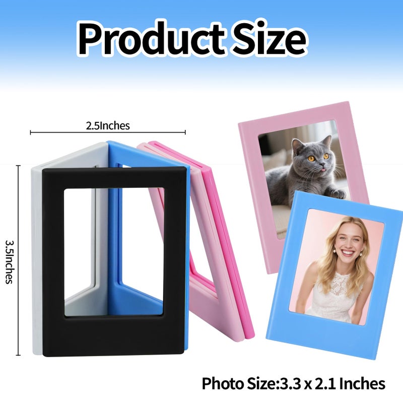 Gloxlite 12Pack Magnetic Picture Frame, Mini Picture Magnets 2.5x3.5 inches Picture Frame for Refrigerator, Small Size Magnetic Photo Frames, Magnetic Photo Frames for Refrigerator, School, Office(Photo Size-3.3 x2.1 inches) - Image 3