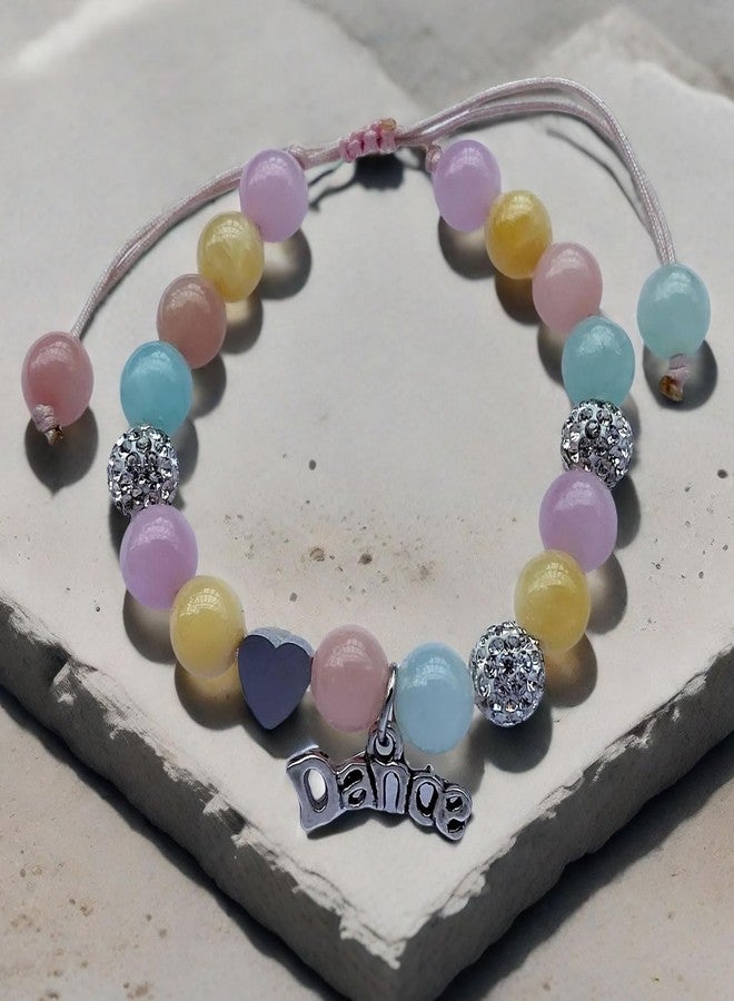 DOLON Colorful Stones Handmade Crystal Dance Charm Bracelet First Recital Stage Performance Dance Competition Encouragement Gift for Her - Image 2